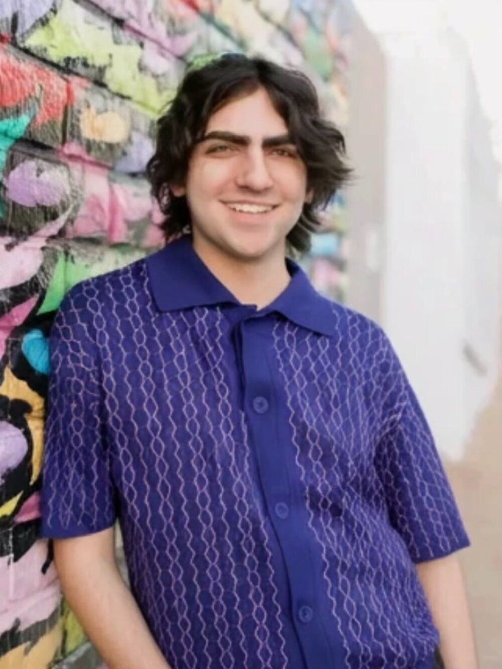 Coney Island Picnic Knit Polo Men's L Navy Pink Diamond Pattern Button Placket
